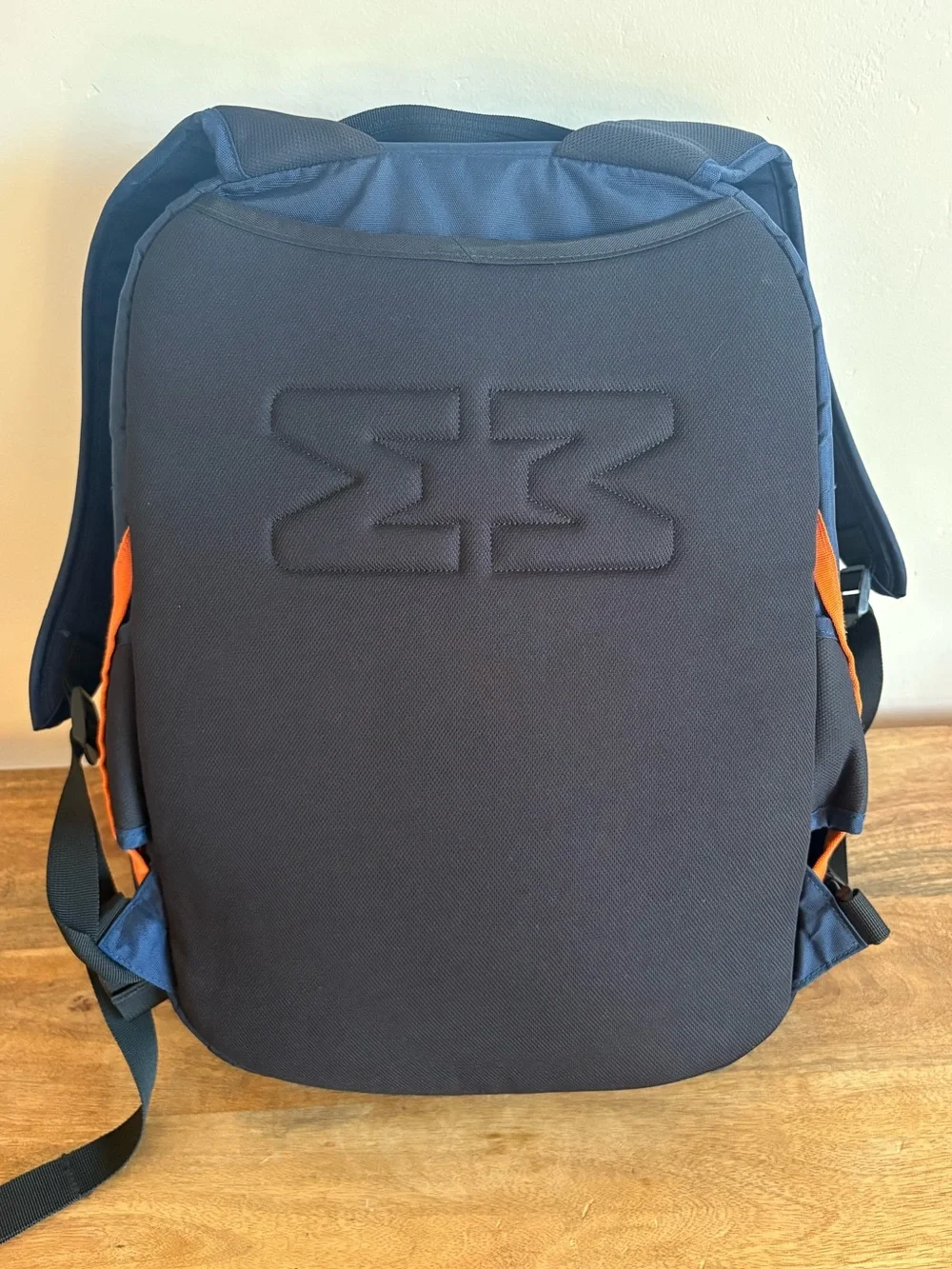 MiniMeis Shoulder Carrier Backpack Travel Storage Bag Navy Orange